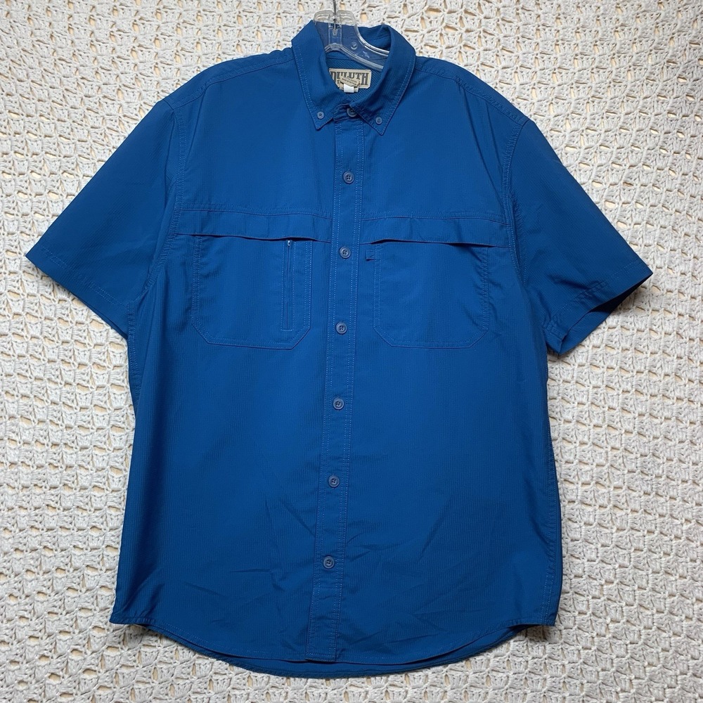 Duluth Trading Company Shirt‎ Mens M Blue Vented Duluth Coolplus Hiking Camping